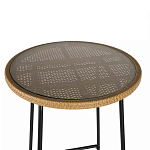 Барный столик с круглой плетеной столешницей Wicker Table Top варинант исполнения - 4 | Loft Concept в Уфе