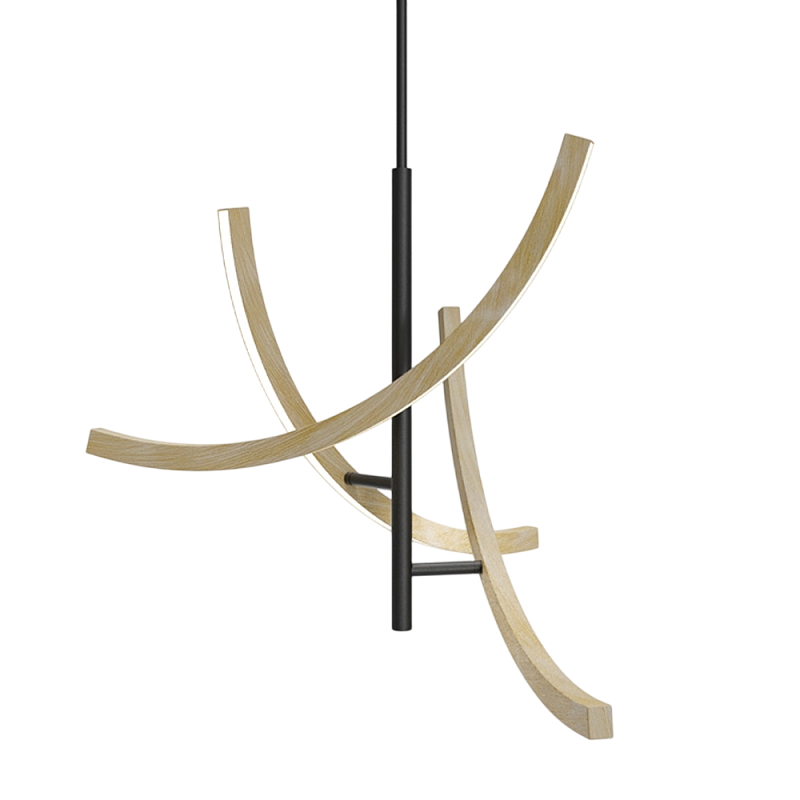 Подвесной светильник Wabi Черный Древесина в Уфе | Loft Concept 