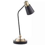 Настольная лампа с наклонным корпусом и подвижным плафоном в сочетании золотистого и чёрного цвета Work Surface Light варинант исполнения - 3 | Loft Concept в Уфе