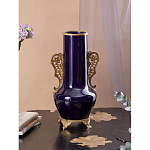 Ваза темно-синяя фарфоровая с бронзовыми ручками и ножками Eden Garden варинант исполнения - 4 | Loft Concept в Уфе