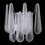 Бра с подвесками из рифленного стекла в форме капель на основании цвета хром Textured Glass варинант исполнения - 4 | Loft Concept в Уфе