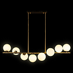 Люстра на штанге с 8-ю белыми шарообразными плафонами Bubble Chandelier варинант исполнения - 1 | Loft Concept в Уфе
