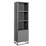 Стеллаж книжный цвета графит с 3-мя открытыми полками и дверкой Strict Lines варинант исполнения - 1 | Loft Concept в Уфе