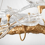 Люстра подвесная с прозрачными стеклянными птичками на ветвях Диаметр 80 см Serip Voa варинант исполнения - 9 | Loft Concept в Уфе