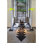 Дизайнерское кресло на металлическом каркасе с подставкой для ног Poltronova Mies Armchair варинант исполнения - 6 | Loft Concept в Уфе