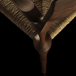 Стул из Ореха с плетеным сидением Kronos Dining Chair Brown варинант исполнения - 4 | Loft Concept в Уфе