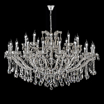 Люстра подвесная двухъярусная с 30-ю лампочками и прозрачными хрустальными подвесками на хромированном основании Crystal lamps варинант исполнения - 2 | Loft Concept в Уфе