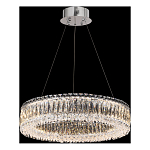 Люстра подвесная круглая из прозрачного хрусталя с корпусом из металла цвета хром Selfsufficient варинант исполнения - 3 | Loft Concept в Уфе