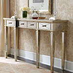 Консоль зеркальная в цвете шампань с 3-мя ящиками Hyaloid варинант исполнения - 1 | Loft Concept в Уфе