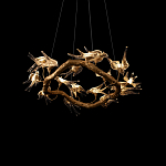 Люстра подвесная с прозрачными стеклянными птичками на ветвях Диаметр 80 см Serip Voa варинант исполнения - 8 | Loft Concept в Уфе