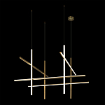 Люстра с 8-ю пересекающимися цилиндрическими плафонами на тонких тросах Trumpet tube варинант исполнения - 3 | Loft Concept в Уфе