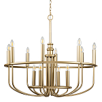  Люстра круглая двухъярусная цвета латунь с 12-ю лампами Kichler варинант исполнения - 1 | Loft Concept в Уфе