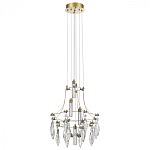 Люстра подвесная из металла с хрустальными подвесками прозрачного цвета Quasar 41 варинант исполнения - 2 | Loft Concept в Уфе