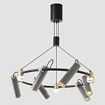 Люстра круглая с 9-ю цилиндрическими плафонами на магнитном креплении Bronze Concert варинант исполнения - 5 | Loft Concept в Уфе