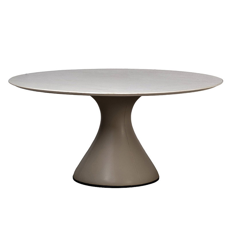 Стол обеденный круглый мраморный на бежевом основании Valedmir  в Уфе | Loft Concept 