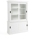 Витрина с раздвижными дверцами Wells Glass Showcase White варинант исполнения - 3 | Loft Concept в Уфе