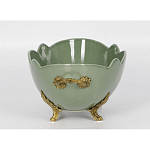 Чаша зеленого цвета из фарфора с волнообразным краем Eden Garden porcelain and bronze варинант исполнения - 2 | Loft Concept в Уфе