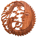 Панно из дерева дракон и луна Panel With Animals варинант исполнения - 1 | Loft Concept в Уфе