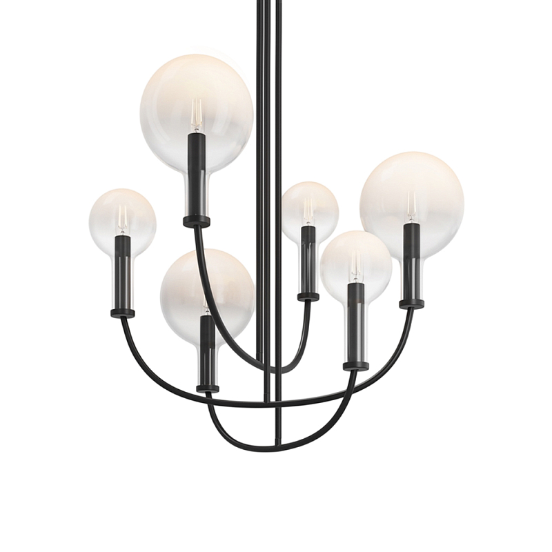 Люстра подвесная Status E14x6 Черный Прозрачное Стекло в Уфе | Loft Concept 