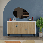 Комод с 3-мя дверцами и выдвижным ящиком цвета светлый дуб SPARK CONSOLE WHITE варинант исполнения - 1 | Loft Concept в Уфе