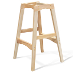 Барный стул со спинкой на 4-х деревянных ножках Оранжевый Велюр Ava Charm варинант исполнения - 4 | Loft Concept в Уфе