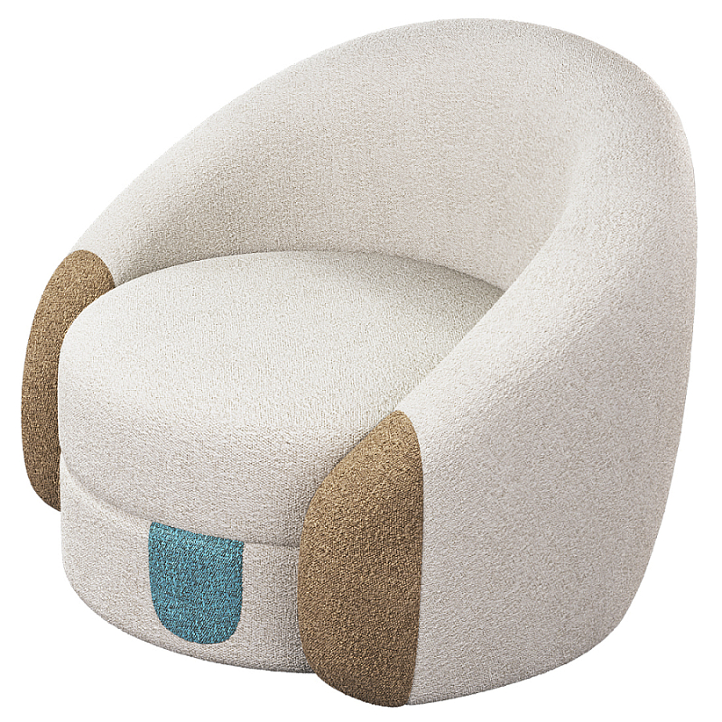 Дизайнерское Кресло Undina Молочный Песочный Голубой в Уфе | Loft Concept 