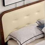 Кровать двуспальная с каркасом из дерева и мягким изголовьем Moon Walnut Bed варинант исполнения - 3 | Loft Concept в Уфе