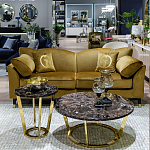 Стол журнальный коричневый на золотом основании Symphony of the Earth варинант исполнения - 3 | Loft Concept в Уфе