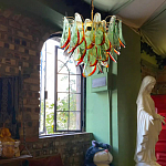 Люстра стеклянная с зелеными лепестками Green Leaf Fall варинант исполнения - 5 | Loft Concept в Уфе