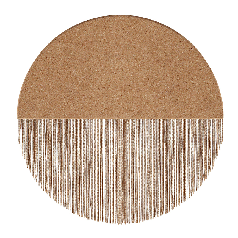 Бра круглое натуральная пробка с бахромой Natural Cork Бежевый в Уфе | Loft Concept 
