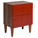 Тумба прикроватная красная из массива бука с 2-мя ящиками Wenge Light варинант исполнения - 1 | Loft Concept в Уфе