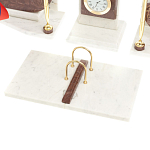 Настольный письменный набор из мрамора и лемезита с гербом и флагом России Marble Accessory варинант исполнения - 4 | Loft Concept в Уфе