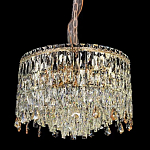 Люстра круглая с хрустальными подвесками на золотистом каркасе Roul Crystal Light варинант исполнения - 1 | Loft Concept в Уфе