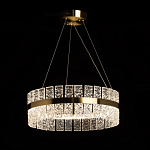 Люстра круглая золотого цвета с прозрачными рельефными стеклянными вставками Textured Glass Chandelier варинант исполнения - 3 | Loft Concept в Уфе