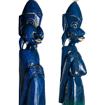 Комплект из 2-х деревянных статуэток Asmat Tall Statuettes Blue варинант исполнения - 3 | Loft Concept в Уфе