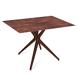 Стол обеденный с коричневой прямоугольной столешницей из керамики на четырех пластиковых ножках Brown Ceramics варинант исполнения - 1 | Loft Concept в Уфе