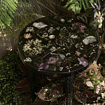 Круглый журнальный столик со столешницей из эпоксидной смолы Epoxy Resin Flowers Coffee Table варинант исполнения - 7 | Loft Concept в Уфе