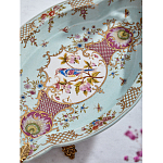 Блюдо овальное из голубого фарфора с ручками в виде бабочек и цветочным рисунком Blue Garden варинант исполнения - 8 | Loft Concept в Уфе