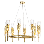 Люстра подвесная круглая с 8-ю цилиндрическими плафонами из стекла LIAISON варинант исполнения - 4 | Loft Concept в Уфе