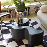 Дизайнерский журнальный стол чёрный изогнутой формы Alefy варинант исполнения - 1 | Loft Concept в Уфе