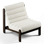 Кресло с деревянным каркасом и обивкой из белой ткани букле Medieval Furniture варинант исполнения - 1 | Loft Concept в Уфе