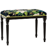 Банкетка из натурального бука черная с изображением птиц и цветов Blooming Birds2 варинант исполнения - 1 | Loft Concept в Уфе