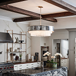 Люстра круглая с подвесками из текстурированного стекла молочного цвета Hinkley варинант исполнения - 8 | Loft Concept в Уфе