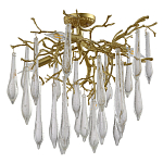 Люстра потолочная с прозрачными стеклянными подвесками в форме капель Droplet Chandelier варинант исполнения - 2 | Loft Concept в Уфе