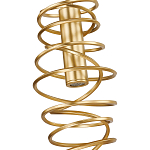 Подвесной светильник светодиодный из металла со спиральным декоративным элементом золотой Metal Spiral варинант исполнения - 3 | Loft Concept в Уфе