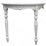 Консоль настенная полукруглая из массива бука с легкими потертостями White Provence варинант исполнения - 1 | Loft Concept в Уфе