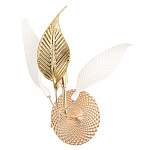 Бра с декоративными белыми и золотыми листьями на текстурном основании Wintery flovers варинант исполнения - 3 | Loft Concept в Уфе