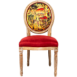 Стул из натурального бука красное с цветным принтом Impressionism in Color варинант исполнения - 1 | Loft Concept в Уфе