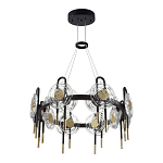 Люстра подвесная круглая черного цвета с круглыми прозрачными плафонами Virelia  варинант исполнения - 5 | Loft Concept в Уфе