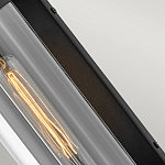 Настенный фонарь в индустриальном стиле с вытянутым цилиндрическим плафоном из прозрачного стекла и черным корпусом Hinkley варинант исполнения - 3 | Loft Concept в Уфе